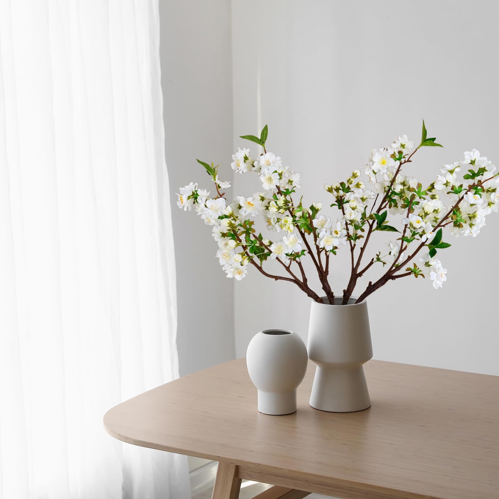 Amazon｜VaryFloral 桜 造花 4本入り ホワイト アーティフィシャル